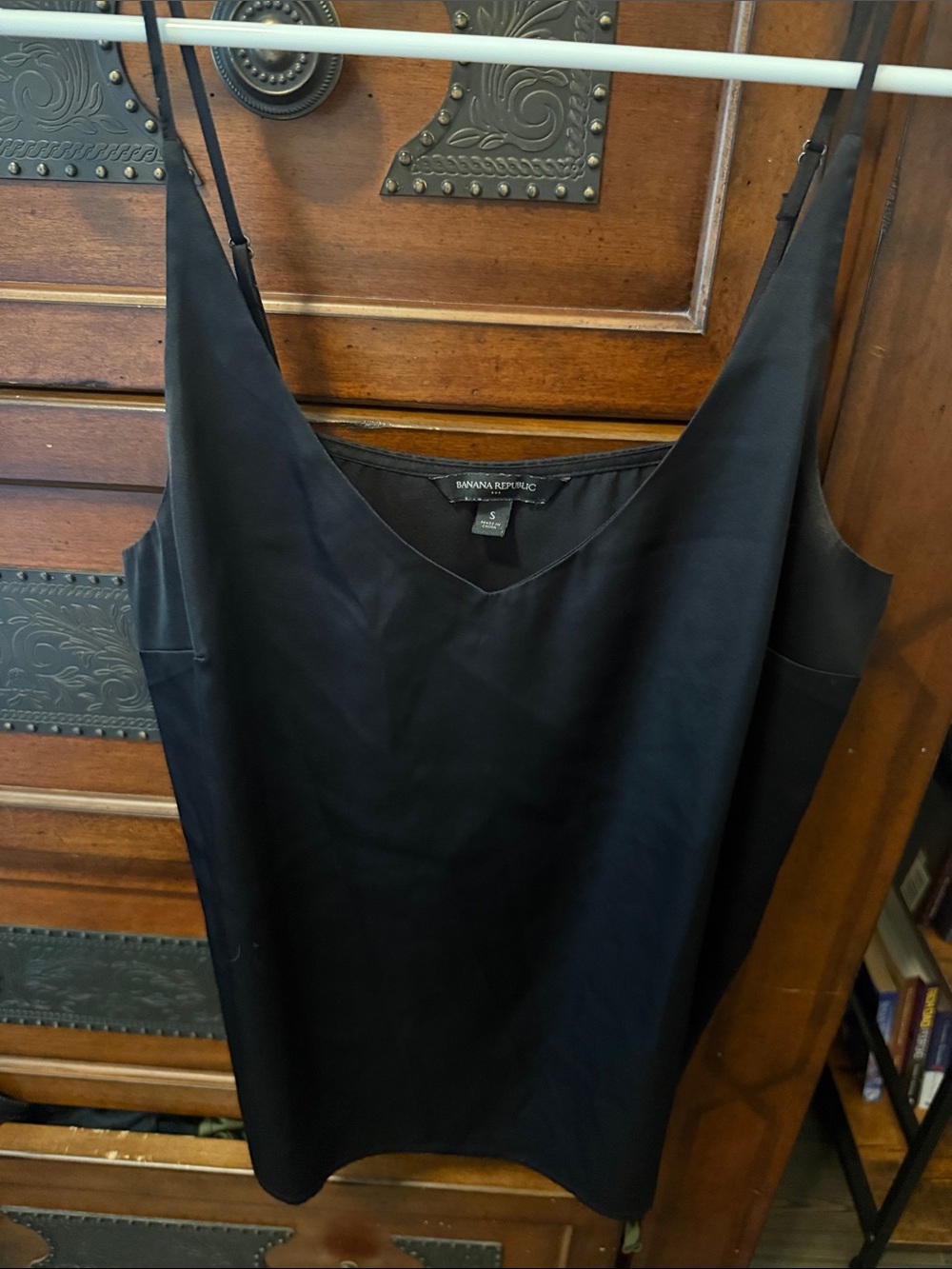 Banana Republic Black Silk V-Neck Camisole Top